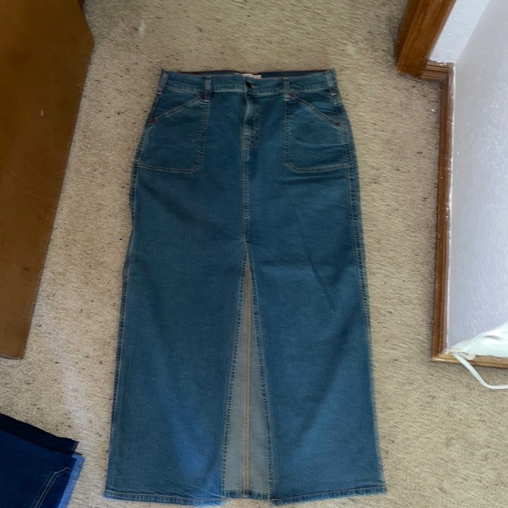 long denim skirt